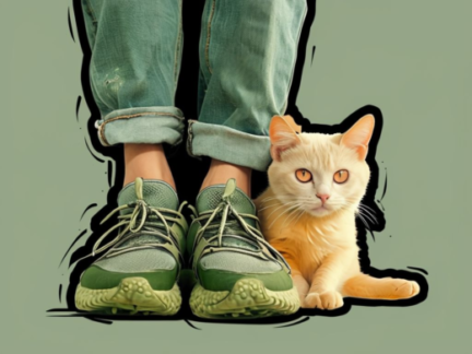飼い主の足元にスリスリする猫の甘え行動