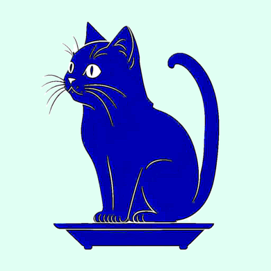 体重計に乗る猫のイラスト