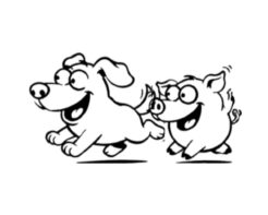 犬豚のイラスト