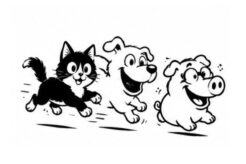 犬・豚・猫の比較イラスト（サムネイル）