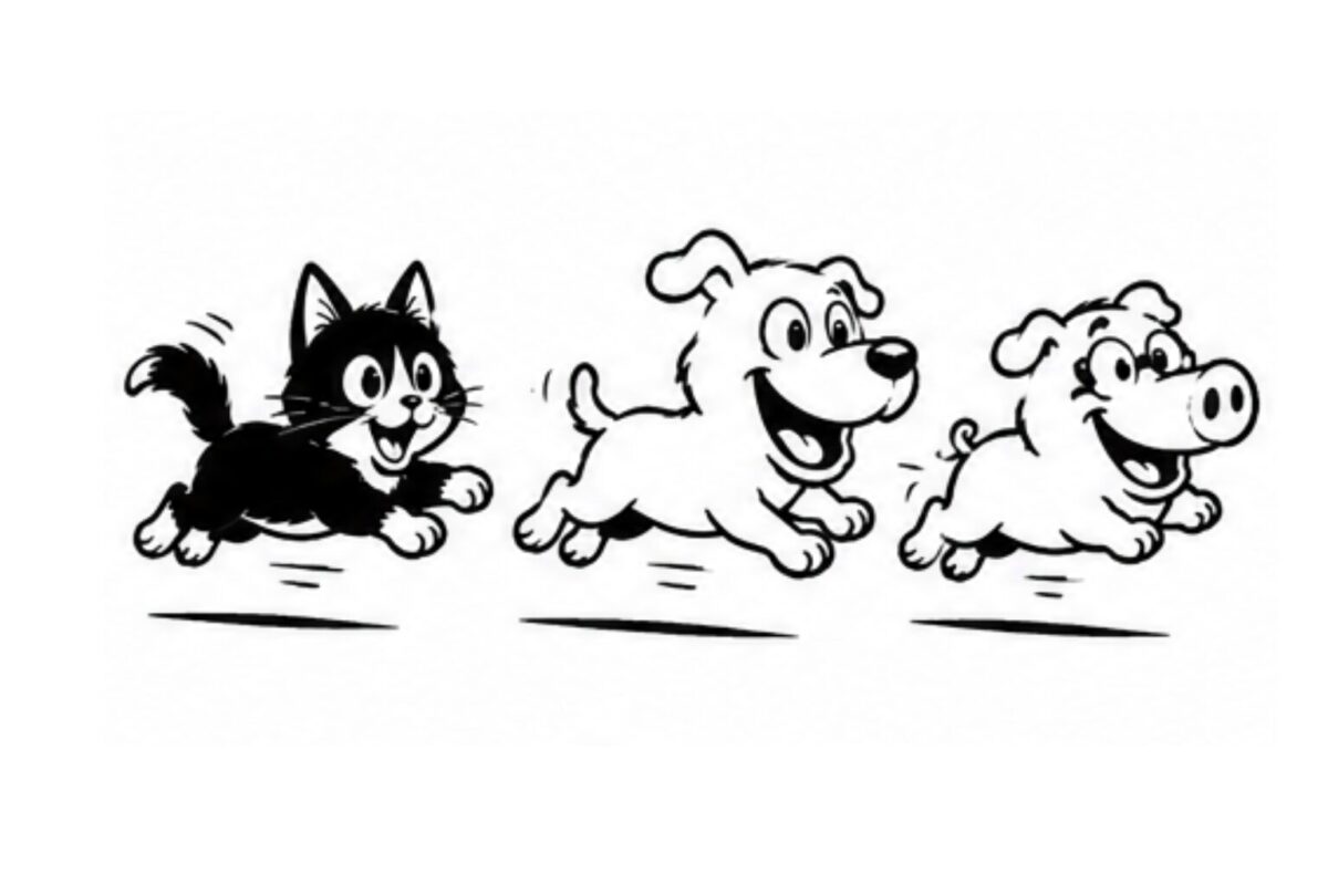 犬・豚・猫のイラスト比較